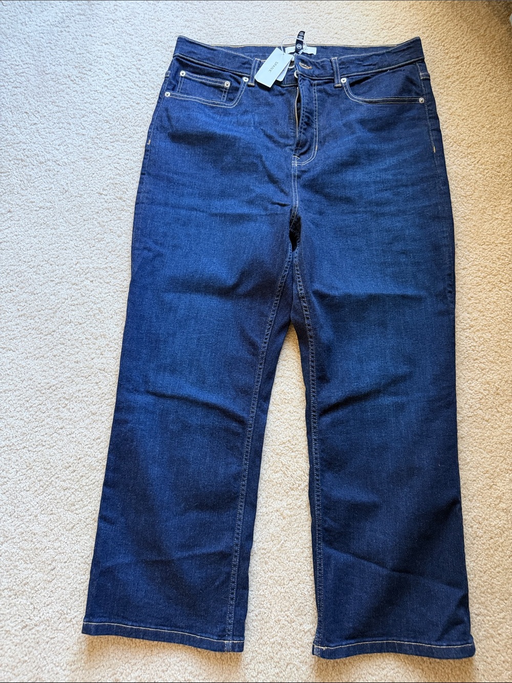 SPANX Dark Blue Straight-Leg Jeans